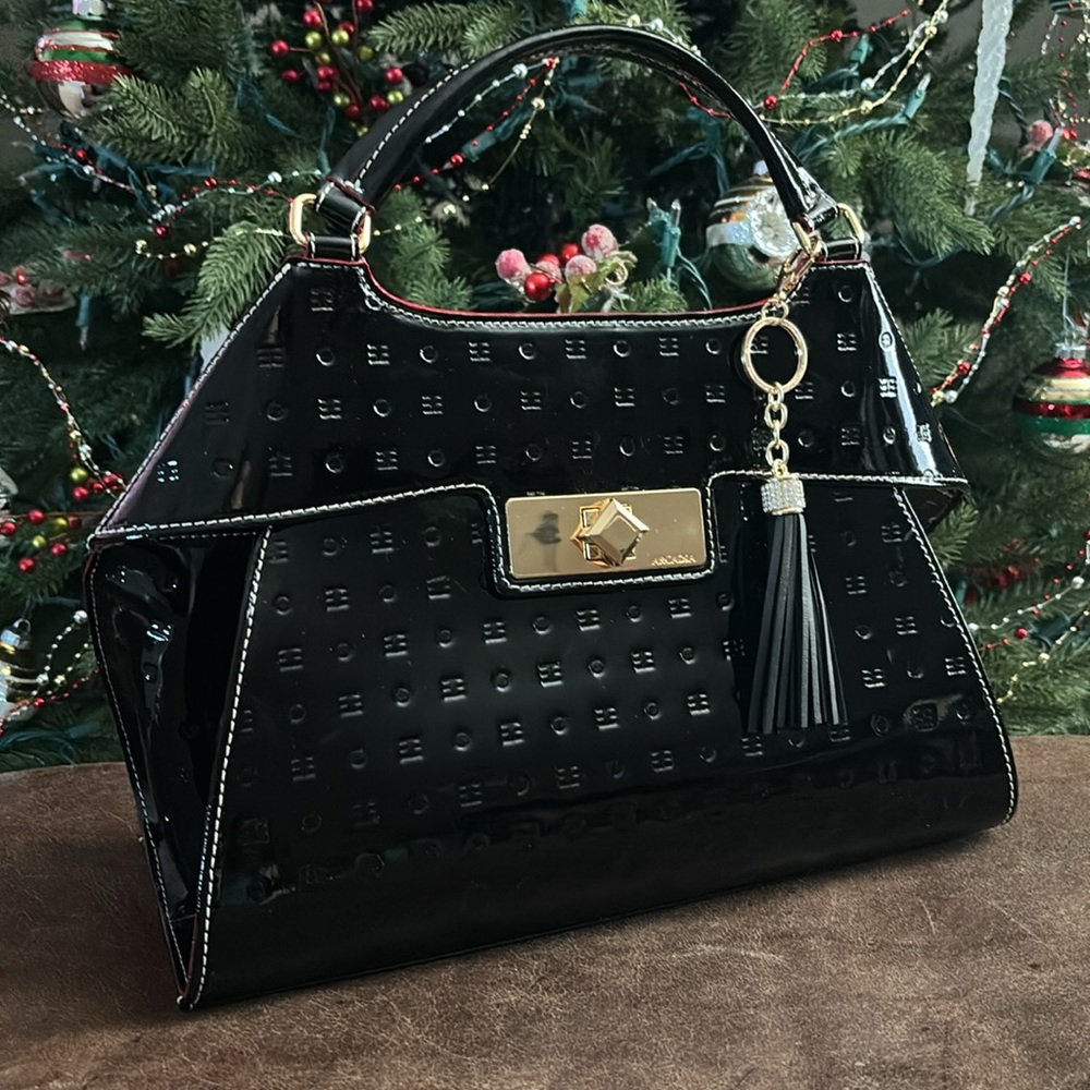 *Proven Authentic* Arcadia Patent Italian Leather Satchel